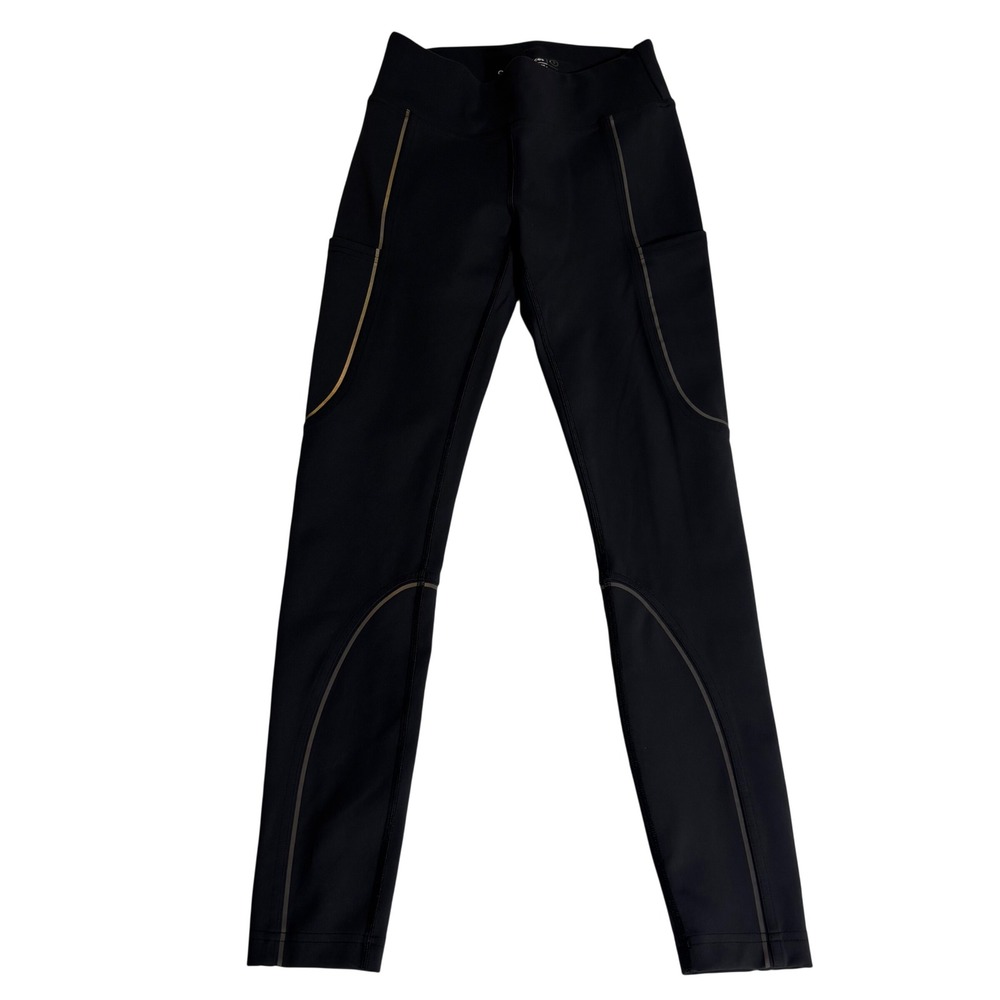 Outdoor Voices Black Reflective Piping Pocket Leggings Womens Small